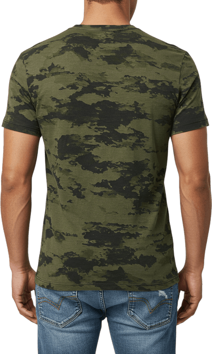Men's Round Neck Short Sleeve T-Shirt – 100% Cotton, Regular Fit, Hatching Print Design